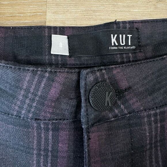 Kut from the Kloth Plaid Ankle Pants - Black and Gray - Picture 2 of 8